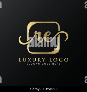 Initial re letter Logo Design Modern Typography Vector Template. Creative Luxury letter re logo design. Stock Vector