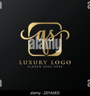 Initial Letter QS Logo Design Vector Template. Modern Luxury QS Letter Logo Design Stock Vector