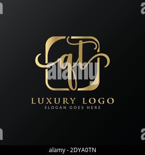 Initial Letter QT Logo Design Vector Template. Modern Luxury QT Letter Logo Design Stock Vector