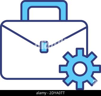 gear with portfolio line style icon vector illustration design Stock Vector