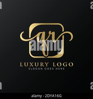 Initial Letter QR Logo Design Vector Template. Modern Luxury QR Letter Logo Design Stock Vector