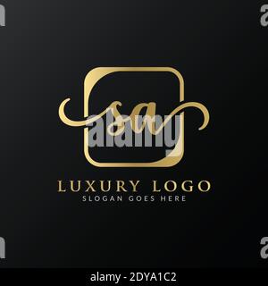 Initial SA letter Logo Design vector Template. Abstract Luxury Letter SA logo Design Stock Vector