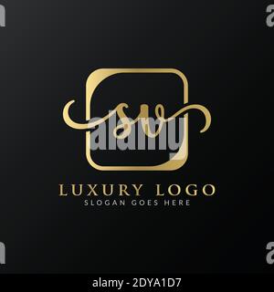 Initial SV letter Logo Design vector Template. Abstract Luxury Letter SV logo Design Stock Vector
