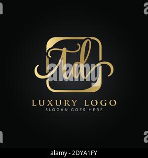 Initial TD letter Logo Design vector Template. Abstract Luxury Letter TD logo Design Stock Vector