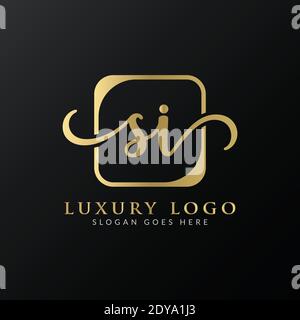 Initial SI letter Logo Design vector Template. Abstract Luxury Letter SI logo Design Stock Vector