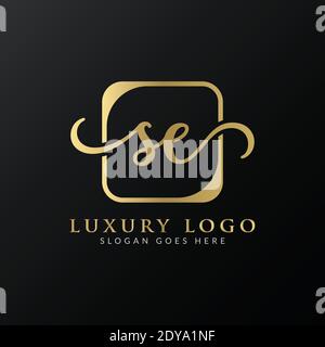 Initial SE letter Logo Design vector Template. Abstract Luxury Letter SE logo Design Stock Vector