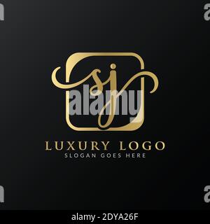 Initial SJ letter Logo Design vector Template. Abstract Luxury Letter SJ logo Design Stock Vector
