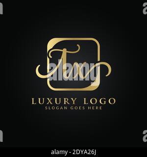 Initial TX letter Logo Design vector Template. Abstract Luxury Letter TX logo Design Stock Vector