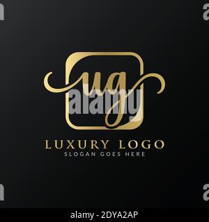 Initial UG letter Logo Design vector Template. Abstract Luxury Letter UG logo Design Stock Vector