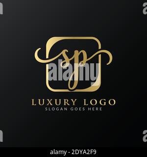 Initial SP letter Logo Design vector Template. Abstract Luxury Letter SP logo Design Stock Vector