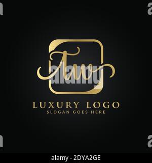 Initial TW letter Logo Design vector Template. Abstract Luxury Letter TW logo Design Stock Vector