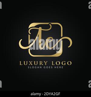 Initial TE letter Logo Design vector Template. Abstract Luxury Letter TE logo Design Stock Vector