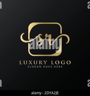 Initial SR letter Logo Design vector Template. Abstract Luxury Letter SR logo Design Stock Vector