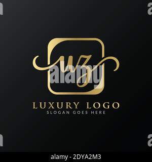 Initial UZ letter Logo Design vector Template. Abstract Luxury Letter UZ logo Design Stock Vector