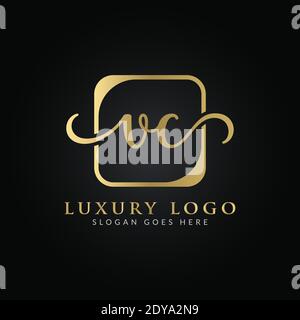 Initial VC Letter Logo Modern Typography Vector Template. Creative Luxury Letter VC Logo Vector. Stock Vector