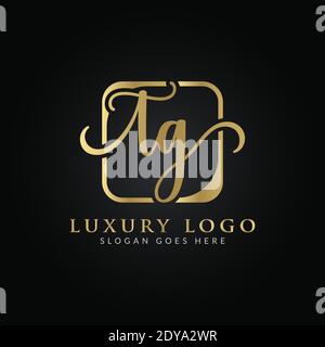 Initial TG letter Logo Design vector Template. Abstract Luxury Letter TG logo Design Stock Vector