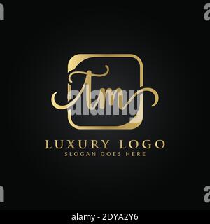 Initial TM letter Logo Design vector Template. Abstract Luxury Letter TM logo Design Stock Vector