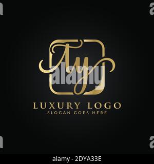 Initial TY letter Logo Design vector Template. Abstract Luxury Letter TY logo Design Stock Vector