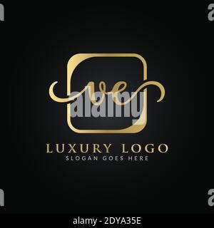 Initial VE Letter Logo Modern Typography Vector Template. Creative Luxury Letter VE Logo Vector. Stock Vector