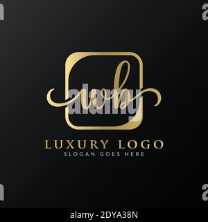 Creative letter WB Logo Design Vector Template. Initial Luxury Letter WB Logo Design Stock Vector