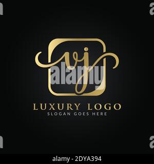 Initial VJ Letter Logo Modern Typography Vector Template. Creative Luxury Letter VJ Logo Vector. Stock Vector