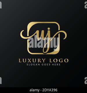 Initial UJ letter Logo Design vector Template. Abstract Luxury Letter UJ logo Design Stock Vector