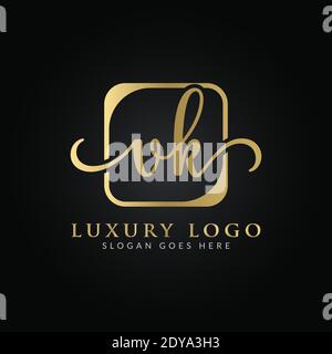 Initial VK Letter Logo Modern Typography Vector Template. Creative Luxury Letter VK Logo Vector. Stock Vector