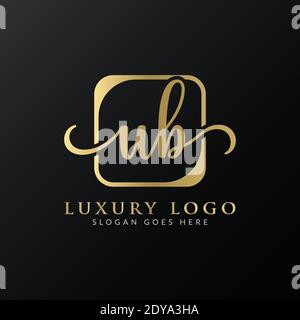 Initial UB letter Logo Design vector Template. Abstract Luxury Letter UB logo Design Stock Vector