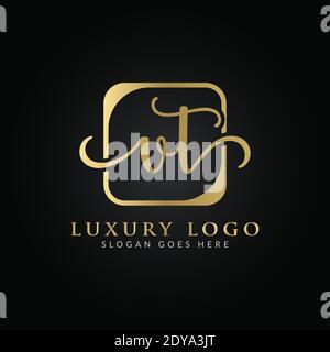 Initial VT Letter Logo Modern Typography Vector Template. Creative Luxury Letter VT Logo Vector. Stock Vector