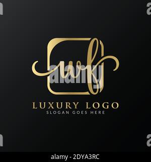 Creative letter WF Logo Design Vector Template. Initial Luxury Letter WF Logo Design Stock Vector