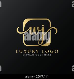 Creative letter WJ Logo Design Vector Template. Initial Luxury Letter WJ Logo Design Stock Vector