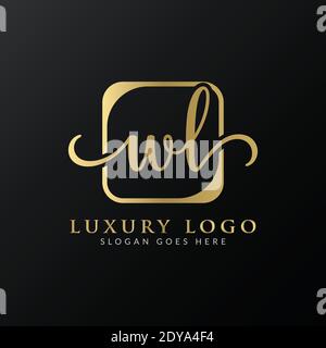 Creative letter WL Logo Design Vector Template. Initial Luxury Letter WL Logo Design Stock Vector