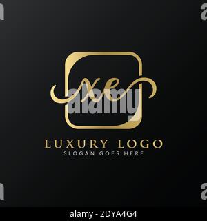 Creative letter XE Logo Design Vector Template. Initial Luxury Letter XE Logo Design Stock Vector