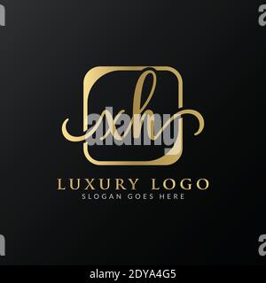 Creative letter XH Logo Design Vector Template. Initial Luxury Letter XH Logo Design Stock Vector