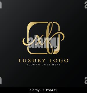 Creative Letter XF Logo Vector With Gold Color. Abstract Linked