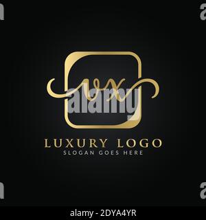 Initial VX Letter Logo Modern Typography Vector Template. Creative Luxury Letter VX Logo Vector. Stock Vector