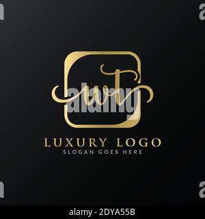 Creative letter WT Logo Design Vector Template. Initial Luxury Letter WT Logo Design Stock Vector