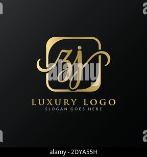 ZJ Logo Design Vector Template. Initial Luxury Letter ZJ Vector Illustration Stock Vector