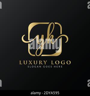 YK Logo Design Vector Template. Initial Luxury Letter YK Vector Illustration Stock Vector