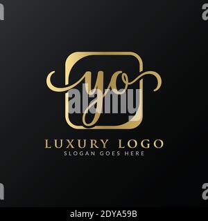 YO Logo Design Vector Template. Initial Luxury Letter YO Vector Illustration Stock Vector