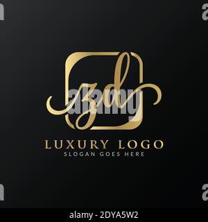 ZD Logo Design Vector Template. Initial Luxury Letter ZD Vector Illustration Stock Vector