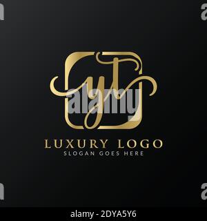 YT Logo Design Vector Template. Initial Luxury Letter YT Vector Illustration Stock Vector