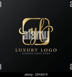 YF Logo Design Vector Template. Initial Luxury Letter YF Vector Illustration Stock Vector