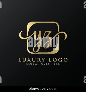 YZ Logo Design Vector Template. Initial Luxury Letter YZ Vector Illustration Stock Vector