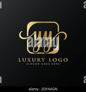 YY Logo Design Vector Template. Initial Luxury Letter YY Vector Illustration Stock Vector