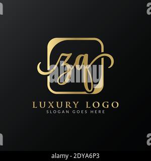 ZQ Logo Design Vector Template. Initial Luxury Letter ZQ Vector Illustration Stock Vector
