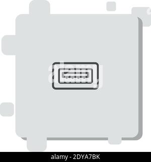 usb port vector icon modern simple vector illustration Stock Vector