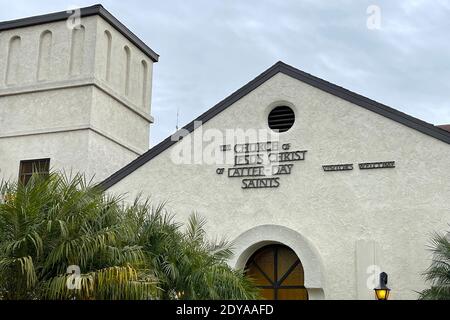 The Church of Jesus Christ of Latter-day Saints is seen, Thursday, Dec. 24, 2020, in Los Angeles. (Kirby Lee via AP) Stock Photo