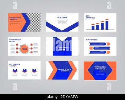 Company Investment Presentation, Pitch deck Vector Template. Excellent design to communicate any type of message to investor or administrations Stock Vector