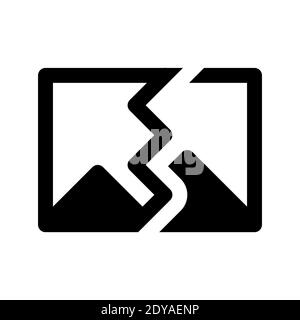 corrupted files icon vector. broken image symbol. isolated on white background, perfect for any purposes. Stock Vector